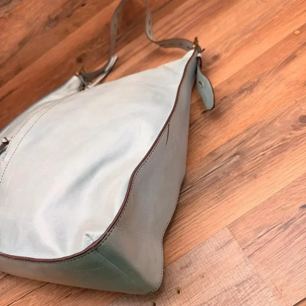 Hobo Fortune Shoulder Bag Blossom Leather Light Blue purse